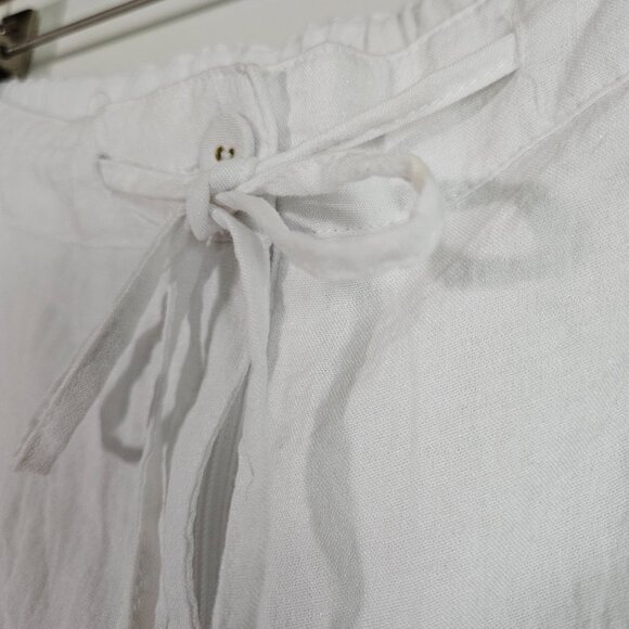 Charter Club Weekend Women's Pants Medium White Crinkle Cosatal Resort Beachy - Picture 6 of 13